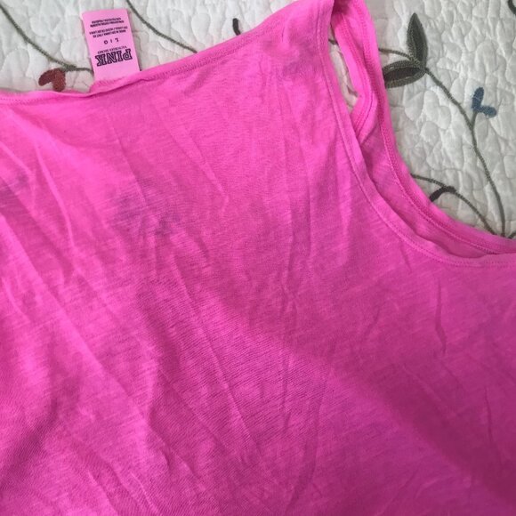 Victoria's Secret PINK L Front Tie Crop Tank Neon - Picture 9 of 13